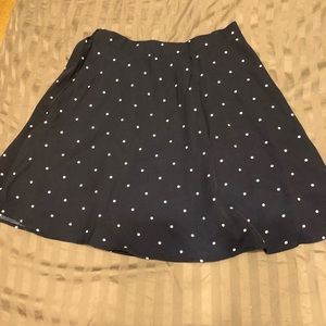 Navy skirt with white polka dots